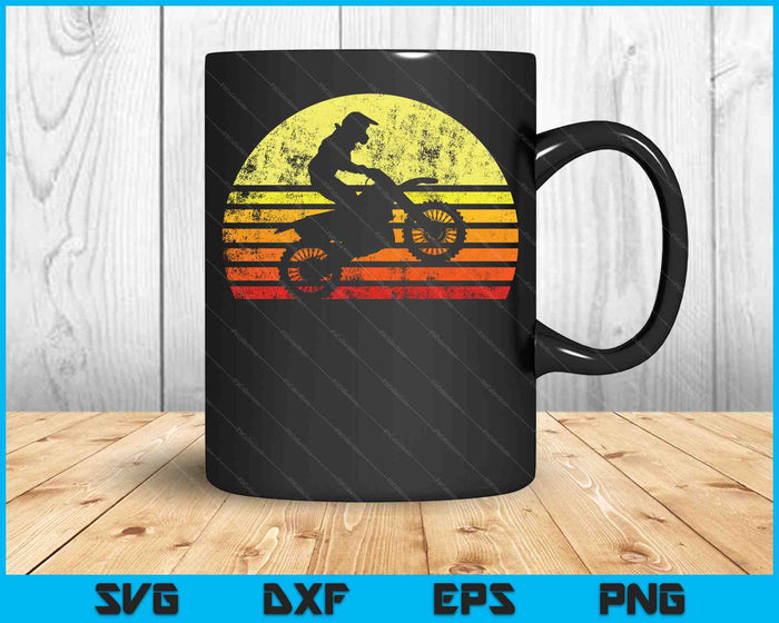 Retro motorcross crossmotor SVG PNG snijden afdrukbare bestanden