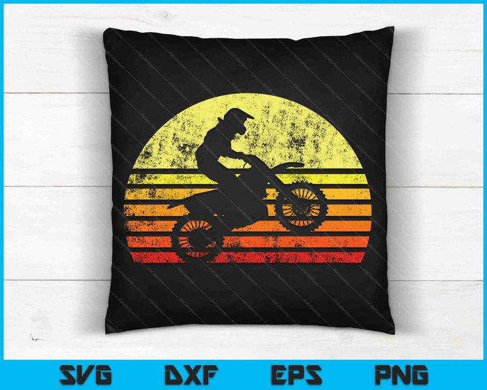 Retro Motocross Dirt Bike SVG PNG Cortando archivos imprimibles