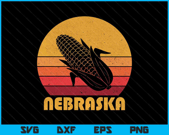 Retro Nebraska Maíz Vintage Maíz Agricultura SVG PNG Corte Archivos Imprimibles