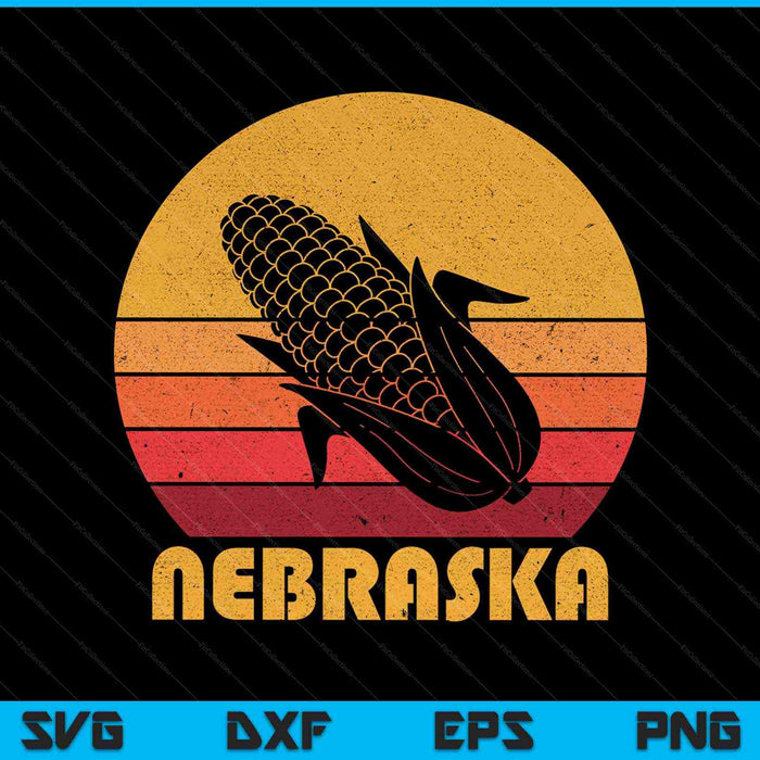 Retro Nebraska Maíz Vintage Maíz Agricultura SVG PNG Corte Archivos Imprimibles