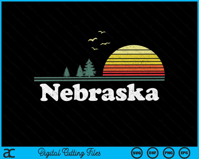 Retro Nebraska State Park NE Home Design SVG PNG Archivos de corte digital