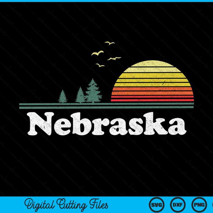 Retro Nebraska State Park NE Home Design SVG PNG Archivos de corte digital