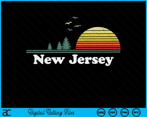 Retro New Jersey State Park NJ Home Design SVG PNG Archivos de corte digital