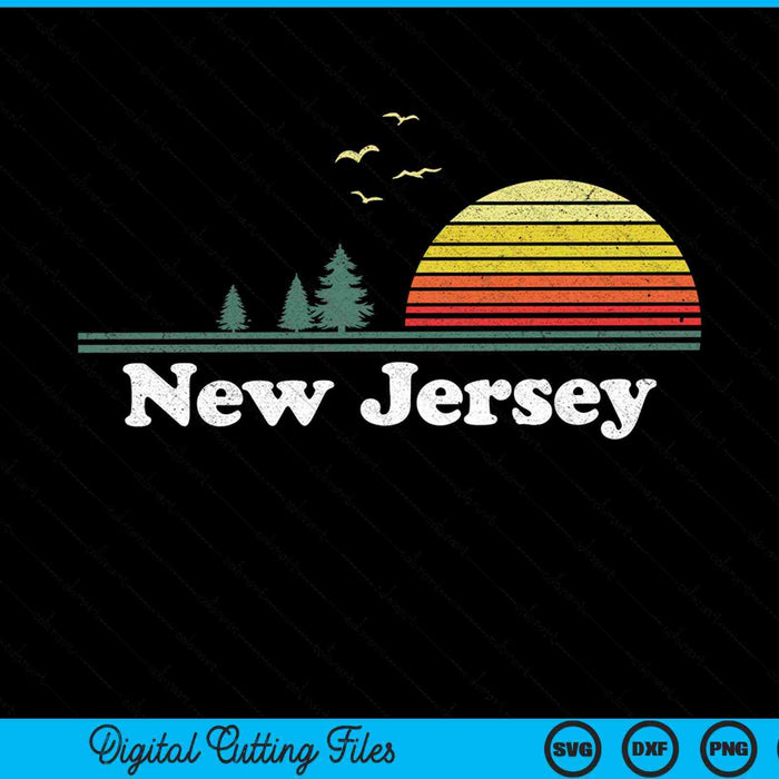 Retro New Jersey State Park NJ Home Design SVG PNG Archivos de corte digital