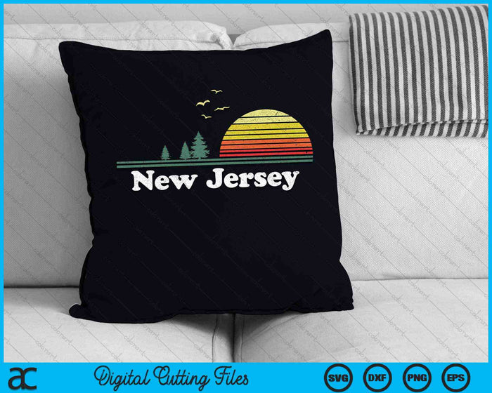 Retro New Jersey State Park NJ Home Design SVG PNG Archivos de corte digital