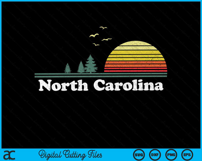 Retro Carolina del Norte State Park NC Home Design SVG PNG Archivos de corte digital