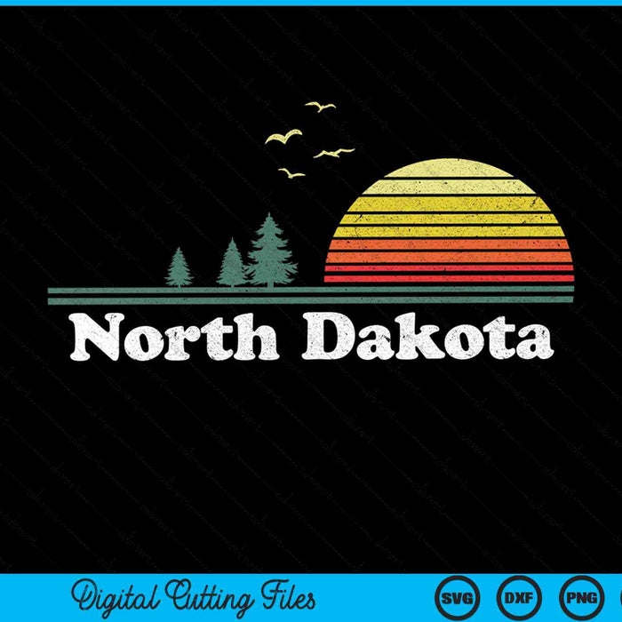 Retro North Dakota state park nd home SVG cut file