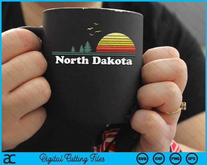 Retro North Dakota State Park ND Home Design SVG PNG digitale snijbestanden