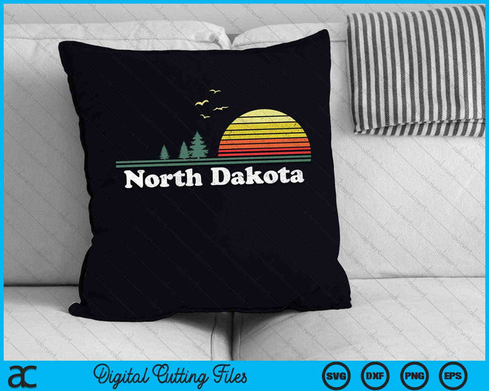 Retro North Dakota State Park ND Home Design SVG PNG Digital Cutting Files