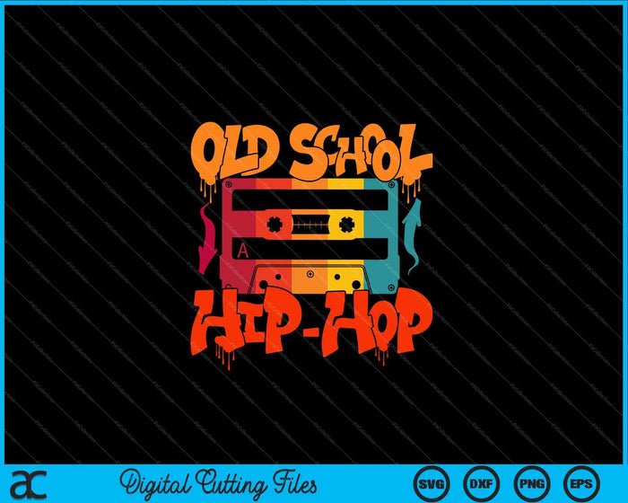 Retro Old School Hip Hop 80s 90s Graffiti Cassette SVG PNG Archivos de corte digital