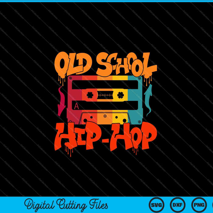 Retro Old School Hip Hop jaren '80 jaren '90 Graffiti Cassette SVG PNG Digitale Snijbestanden