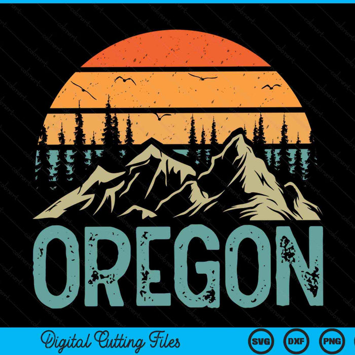 Retro Oregon of bergen buiten wildernis SVG PNG digitale snijbestanden