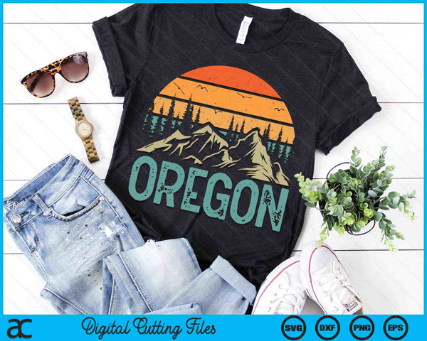 Retro Oregon OR Mountains Outdoor Wildness SVG PNG Digital Cutting Files