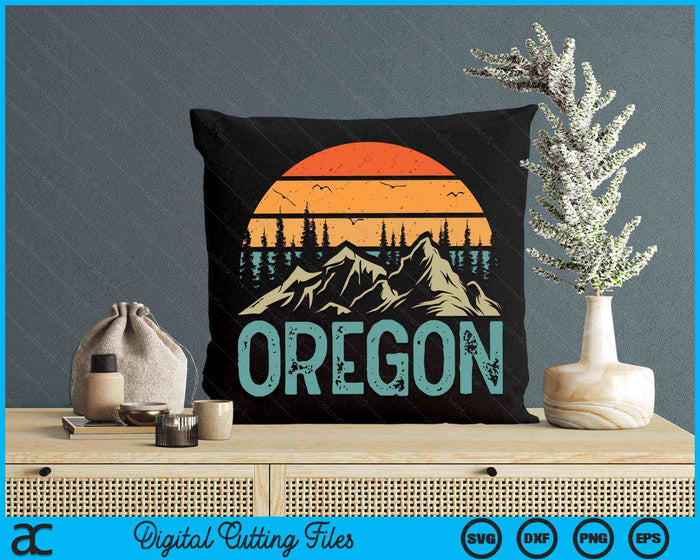 Retro Oregon OR Mountains Outdoor Wildness SVG PNG Digital Cutting Files