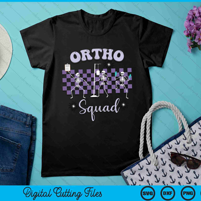 Retro Ortho Squad Dancing Skeleton Orthopedic Nurse RN SVG PNG Digital Cutting Files