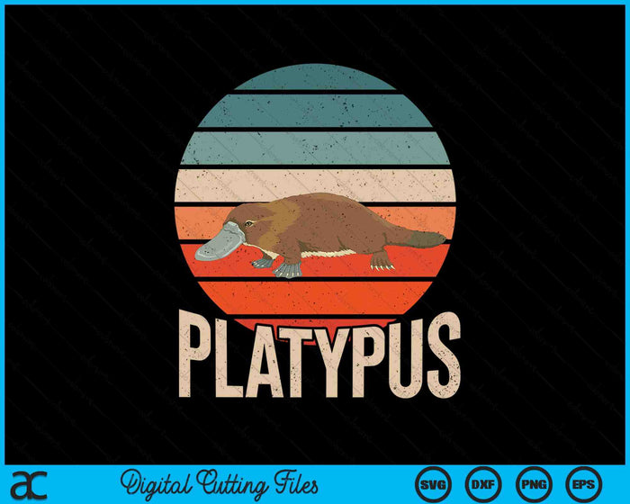 Retro Platypus SVG PNG Digital Printable Files