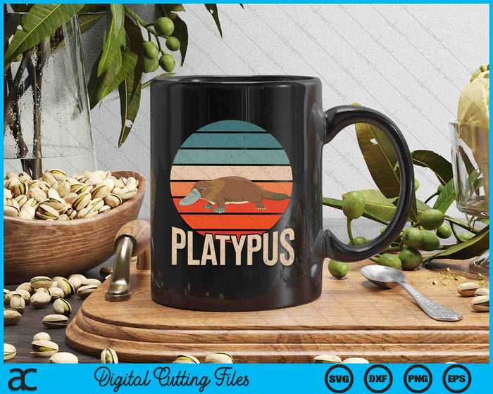 Retro Platypus SVG PNG Digital Printable Files