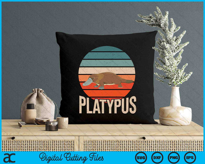 Retro Platypus SVG PNG Digital Printable Files