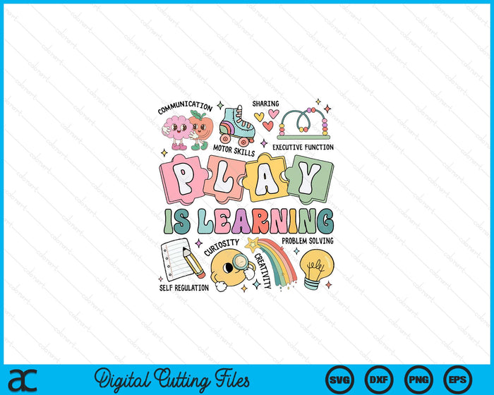 Retro Play Is Learning Kindergarten Teacher Team SVG PNG Digital Printable Files