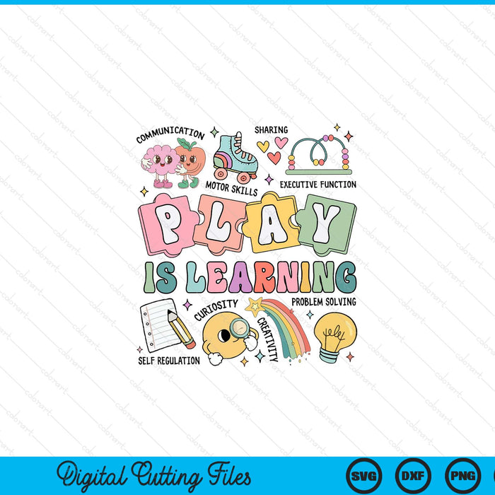 Retro play is learning kindergarten teacher team SVG cut file
