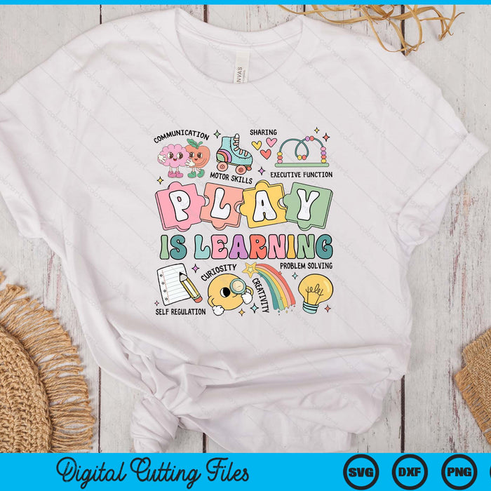 Retro Play Is Learning Kindergarten Teacher Team SVG PNG Digital Printable Files