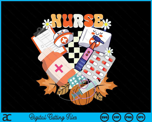 Pumpkin Nurse Life Thanksgiving Fall Autumn Nurse SVG PNG Digital Cutting Files