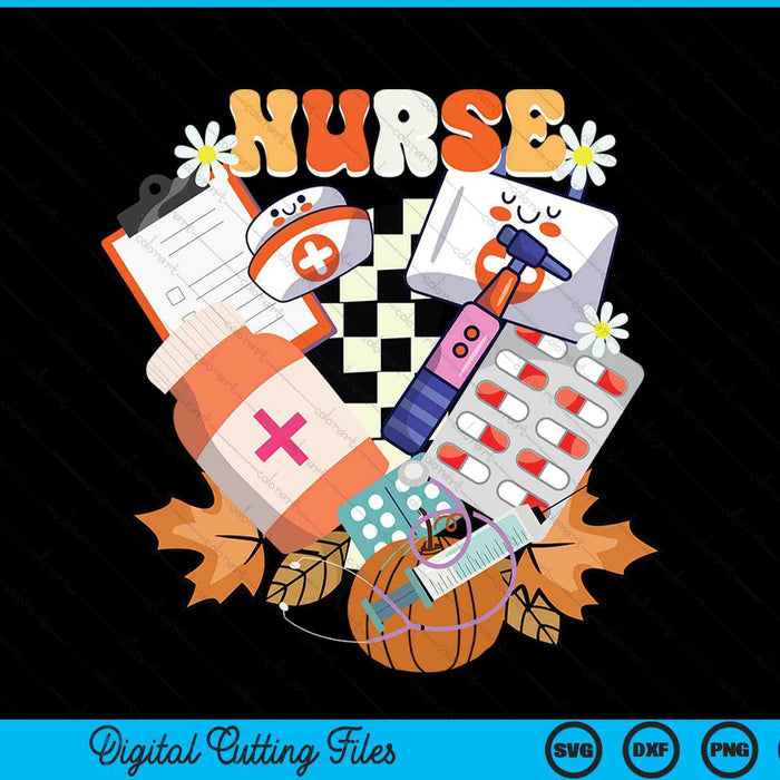 Pumpkin Nurse Life Thanksgiving Fall Autumn Nurse SVG PNG Digital Cutting Files