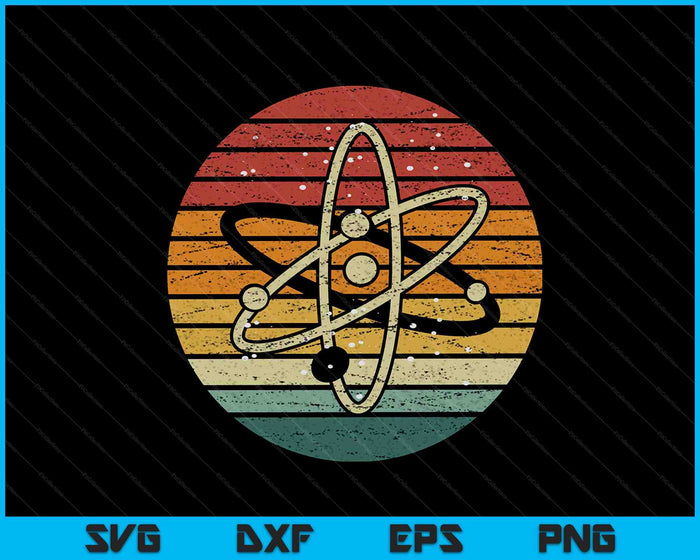 Retro Quantum Mechanics Atom Physics SVG PNG Digital Cutting Files