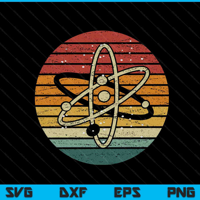 Retro quantum mechanics atom physics SVG cut file