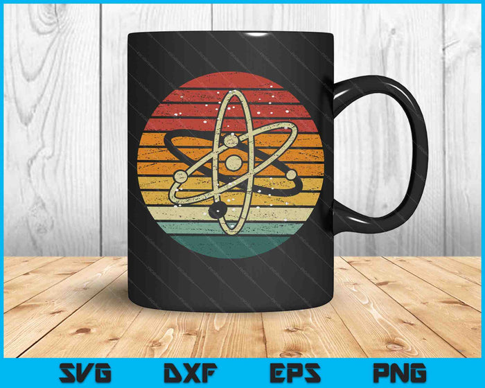 Retro Quantum Mechanics Atom Physics SVG PNG Digital Cutting Files