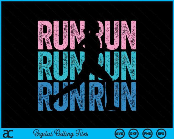 Retro RUN Runner Jogger Marathon Vintage SVG PNG digitale snijbestanden