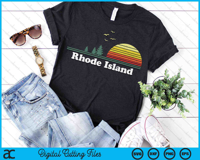 Retro Rhode Island State Park RI Home Design SVG PNG snijden afdrukbare bestanden