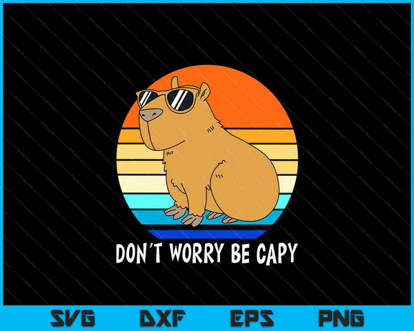 Retro rodent capybara dont be worry be capy SVG cut file