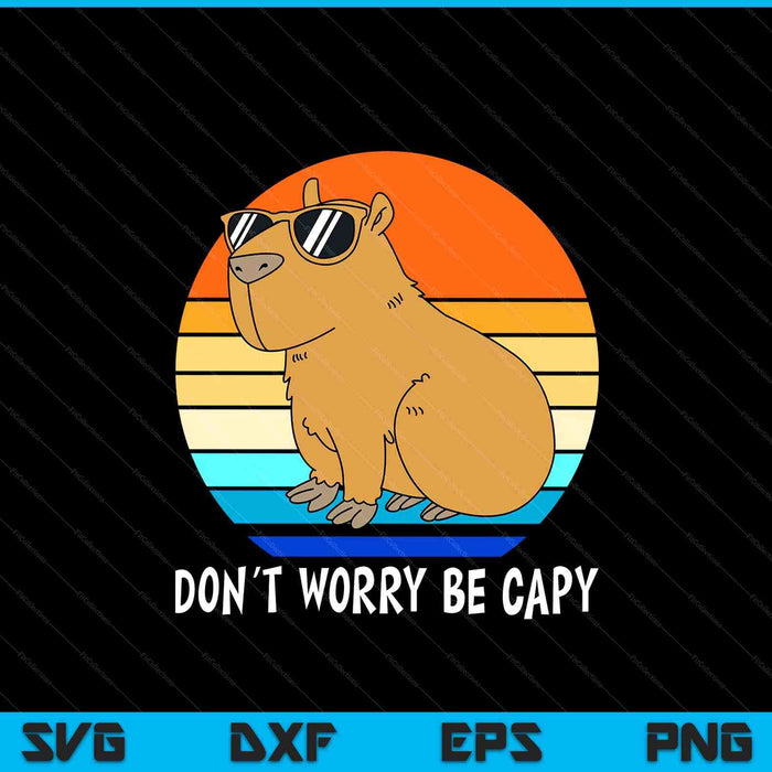 Retro rodent capybara dont be worry be capy SVG cut file