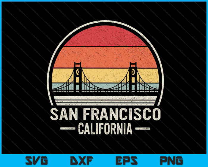 Retro San Francisco California Golden Gate Bridge Souvenir SVG PNG Digital Printable Files