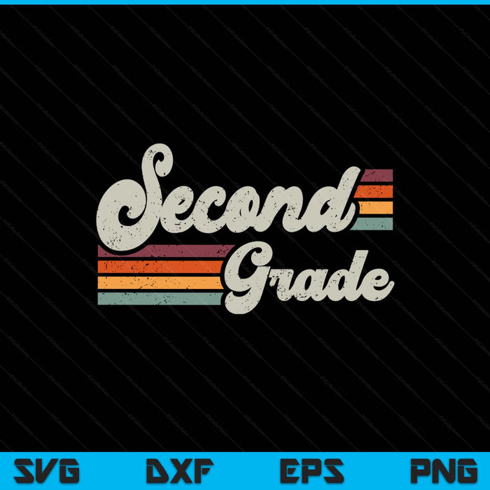 Retro second grade teacher back to school SVG cut file