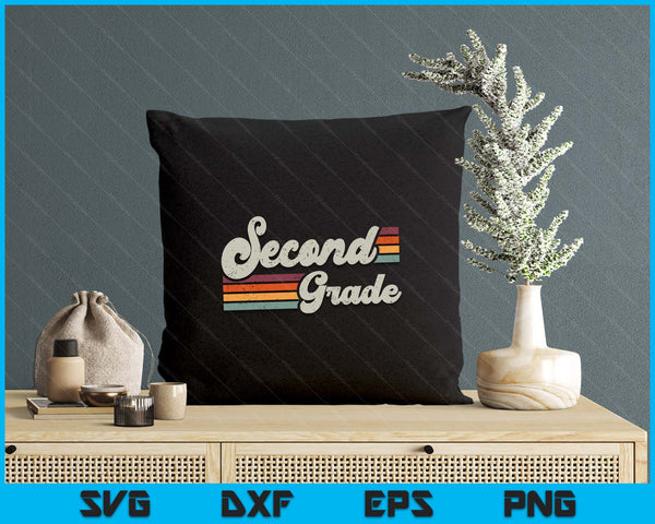Retro Second Grade Teacher Back To School SVG PNG Digital Printable Files