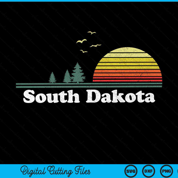 Retro South Dakota State Park SD Home Design SVG PNG snijden afdrukbare bestanden