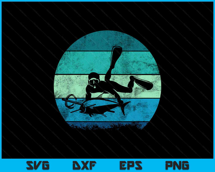 Retro Spearfishing SVG PNG Digital Printable Files