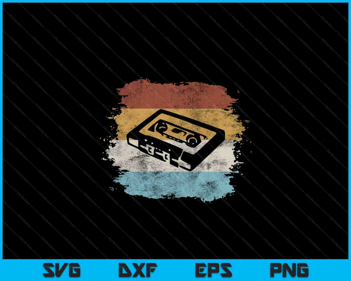 Retro Style Oldschool Tape Cassette Vintage Mixtape SVG PNG Digital Cutting Files