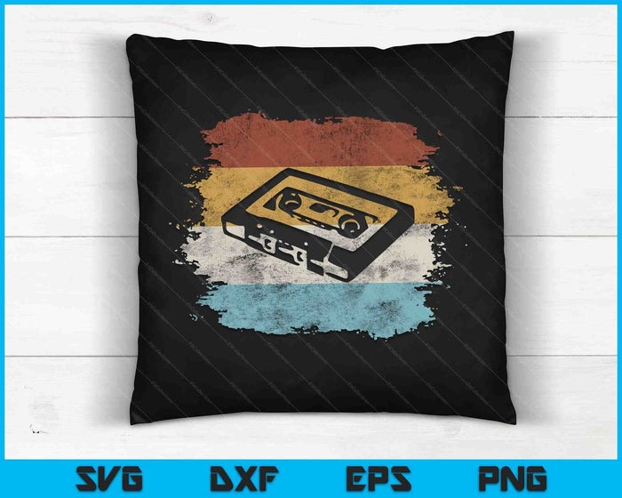 Retro stijl Oldschool Tape Cassette Vintage Mixtape SVG PNG digitale snijbestanden