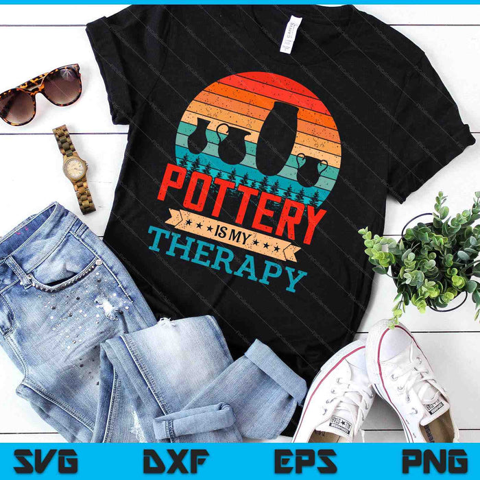 Retro Sunset Design Pottering Gift for Funny Pottery Maker SVG PNG Digital Cutting Files