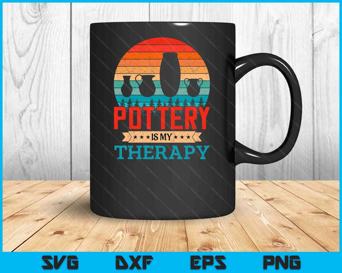 Retro Sunset Design Pottering Gift for Funny Pottery Maker SVG PNG Digital Cutting Files