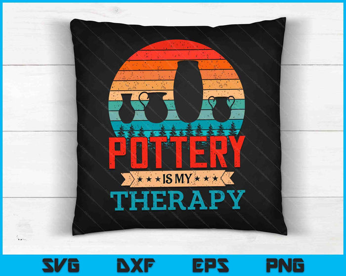 Retro Sunset Design Pottering Gift for Funny Pottery Maker SVG PNG Digital Cutting Files