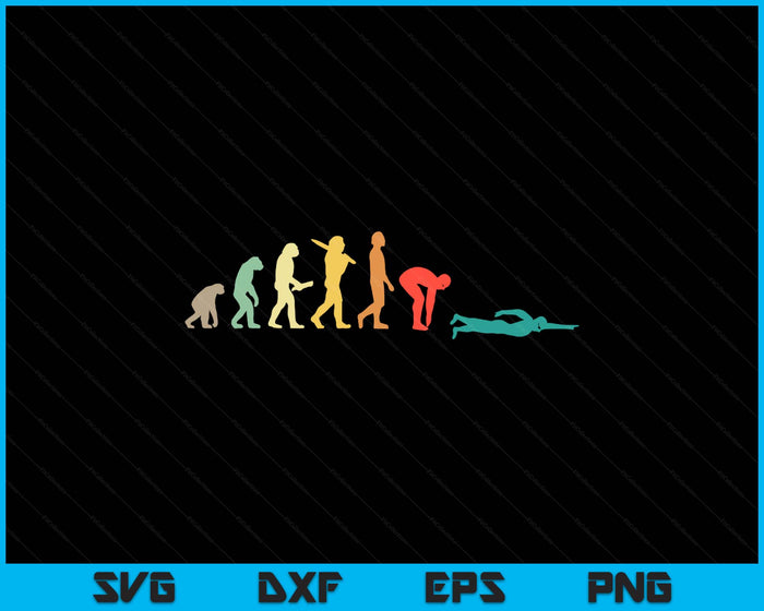 Retro Swimming Evolution Gift For Swimmers SVG PNG Digital Printable Files