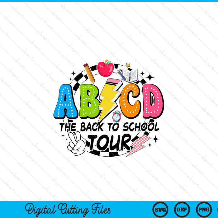 Retro Teacher Tour Back To School ABCD Teacher Tour SVG PNG Digital Printable Files