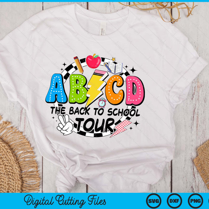 Retro Teacher Tour Back To School ABCD Teacher Tour SVG PNG Digital Printable Files