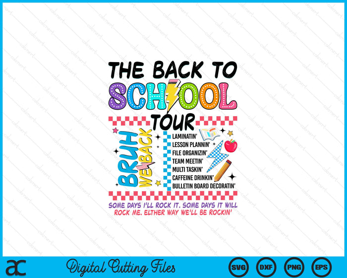 Retro Teacher Tour Back To School Teacher Tour SVG PNG Digital Printable Files