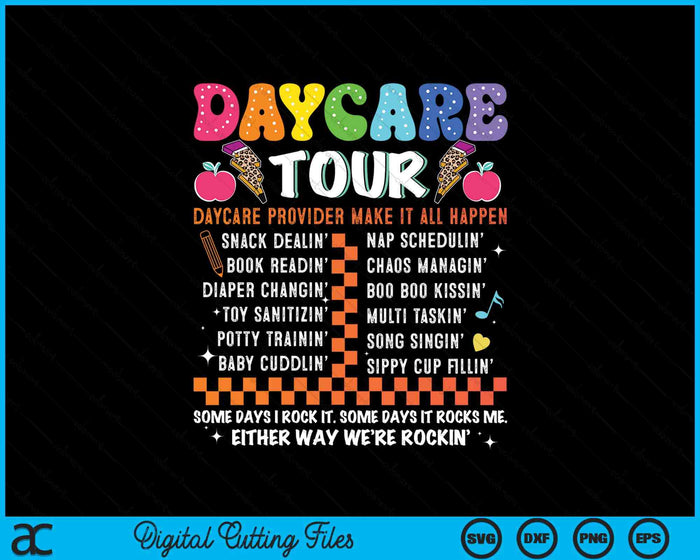 Retro The Daycare Tour Funny First Day Back To School SVG PNG Digital Printable Files