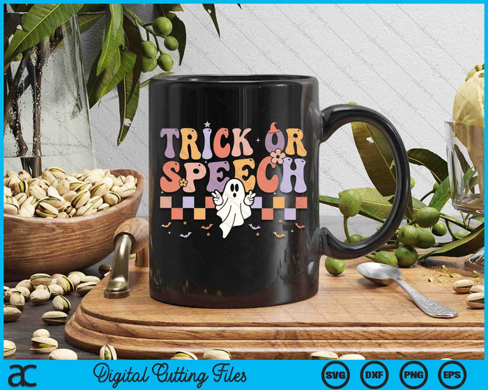 Retro Trick Or Speech Halloween Speech Therapy Slp SVG PNG Digital Printable Files